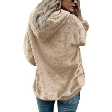 Yanekop Womens Cozy Hoodies Sherpa Pullover Sweater