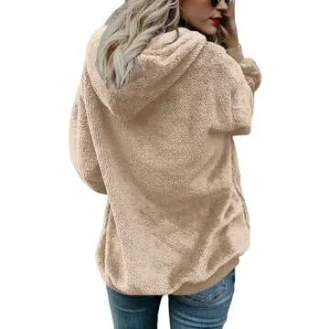 Yanekop Womens Cozy Hoodies Sherpa Pullover Sweater