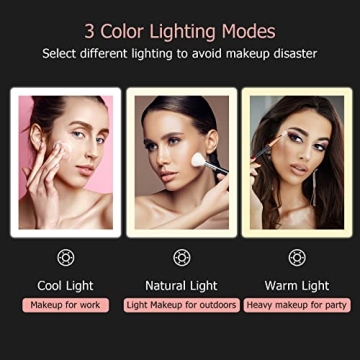 FUNTOUCH Travel Jewelry Box with Mirror 3 Light Settings