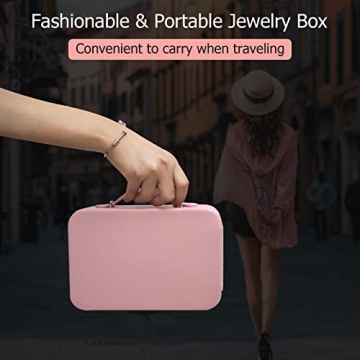 FUNTOUCH Travel Jewelry Box with Mirror 3 Light Settings