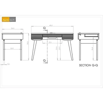 Stylish Furnitech 48" Writing Desk with USB & Storage