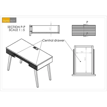 Stylish Furnitech 48" Writing Desk with USB & Storage