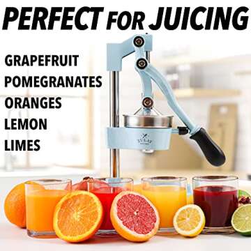 Zulay Kitchen Cast-Iron Orange Juice Squeezer - Heavy-Duty, Easy-to-Clean, Professional Citrus Juice...