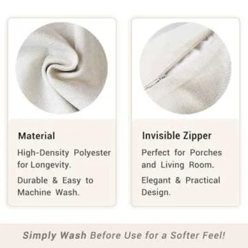 PANDICORN Block Print Throw Pillow Covers 18x18 Inch Set of 2 Vintage Floral Brown Outdoor Rustic Farmhouse Spring Fall Cottage Decorations Decorative Pillow Cases for Home Bed Living Room Couch Decor