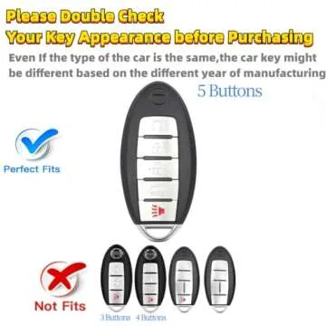 RFSRZ Fits for Nissan Key Fob Cover, Soft TPU with Key Holder Shell Full Protection for Altima Armad...