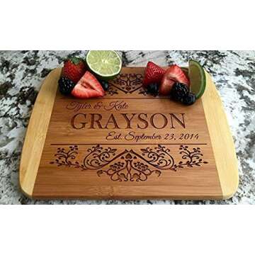 Personalized Cutting Board - Unique Wedding and Engagement Gift for Couples