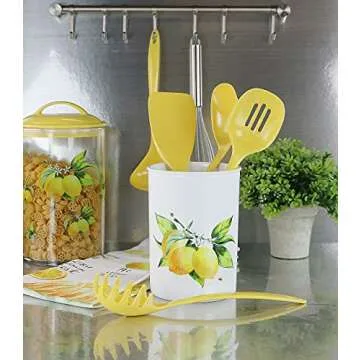 Reston Lloyd Calypso Basics Utensil Holder Set, Fresh Lemons
