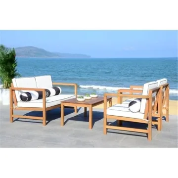 SAFAVIEH Montez 4-Piece Outdoor Patio Set with Cushions