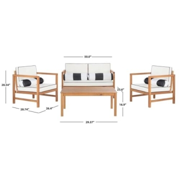 SAFAVIEH Montez 4-Piece Outdoor Patio Set with Cushions