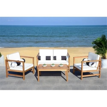 SAFAVIEH Montez 4-Piece Outdoor Patio Set with Cushions