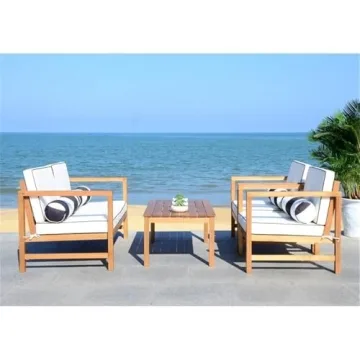 SAFAVIEH Montez 4-Piece Outdoor Patio Set with Cushions