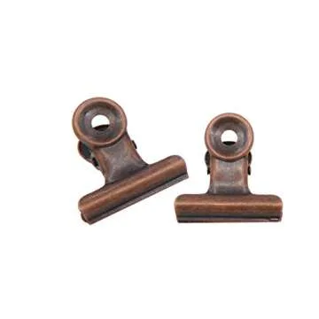 15 Pieces Red Copper Bulldog Clips,31mm Metal Paper Clamp for Cork Board and Photo Wall