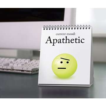 Genuine Fred THE DAILY MOOD Desktop Flipchart - 47 Moods - Helps Identify Emotions & Start Conversation - Fun & Functional Desk Accessories for home or office - Funny Gift for Coworkers - Office Gifts