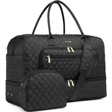 Large Women Travel Duffle Bag - Stylish Overnight Tote for Weekend Getaways