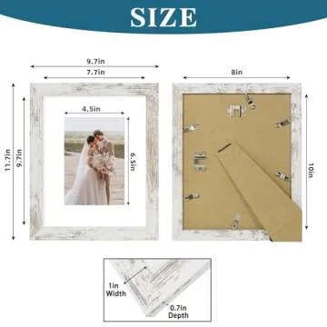 Hongkee 8x10 Frame Set - Real Glass & Wood for Pictures
