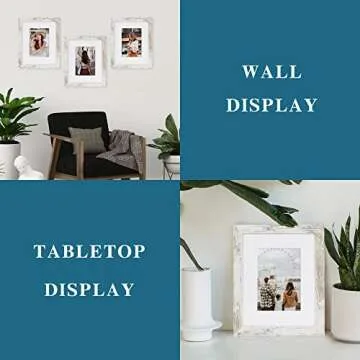 Hongkee 8x10 Frame Set - Real Glass & Wood for Pictures