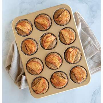 Nordic Ware Naturals Aluminum NonStick Muffin Pan, Twelve 2.75 Inch Cups