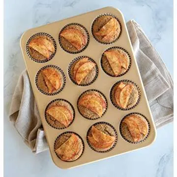 Nordic Ware Naturals Aluminum NonStick Muffin Pan, Twelve 2.75 Inch Cups