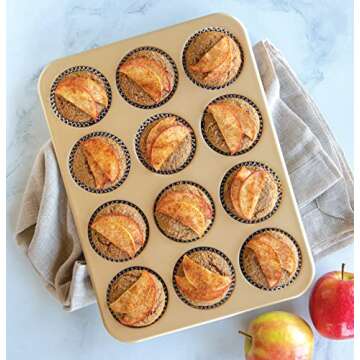 Nordic Ware Naturals Aluminum NonStick Muffin Pan, Twelve 2.75 Inch Cups