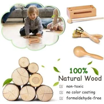 Eco-Friendly Wooden Musical Instruments Set for Toddlers