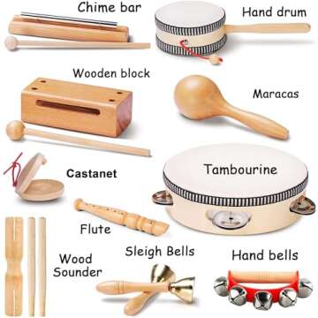 Eco-Friendly Wooden Musical Instruments Set for Toddlers