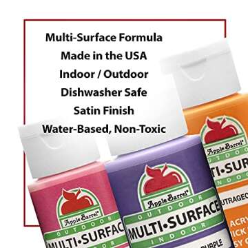 Apple Barrel Multi-Surface Paint Set (2-Ounce), Colors, 32 Fl Oz, 16 Piece