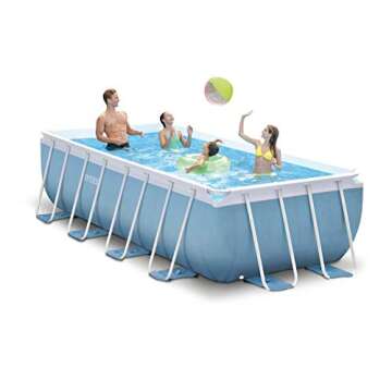 Intex 16ft X 8ft X 42in Prism Frame Rectangular Pool Set with Filter Pump, Ladder, Ground Cloth & Pool Cover