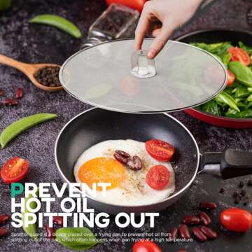 Homestia Splatter Screen for Kitchen, 304 Stainless Steel Fine Mesh Splatter Screen for Frying Pan, ...