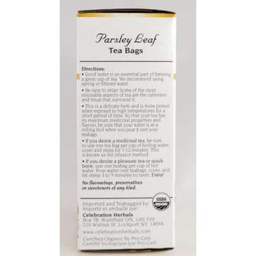 Organic Parsley Leaf Herbal Tea - 24 Count Bags