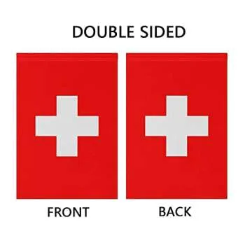 Mflagperft Switzerland Garden Flags 12 x 18 Inches Double Sided Vivid Color and Fade Proof Small Swi...