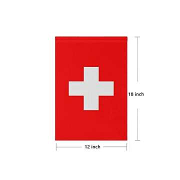 Mflagperft Switzerland Garden Flags 12 x 18 Inches Double Sided Vivid Color and Fade Proof Small Swiss Yard Flags for Indoor and Outdoor Decorations (Switzerland)