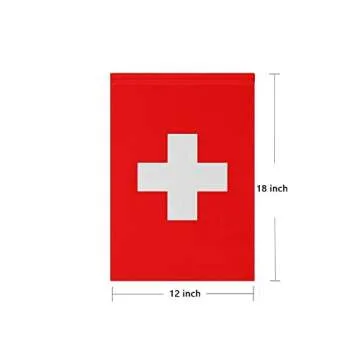 Mflagperft Switzerland Garden Flags 12 x 18 Inches Double Sided Vivid Color and Fade Proof Small Swiss Yard Flags for Indoor and Outdoor Decorations (Switzerland)