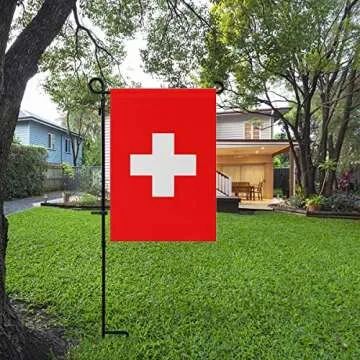 Mflagperft Switzerland Garden Flags 12 x 18 Inches Double Sided Vivid Color and Fade Proof Small Swiss Yard Flags for Indoor and Outdoor Decorations (Switzerland)