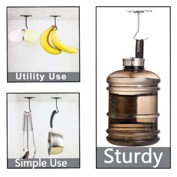 DIKALU Metal Banana Hanger - Under Cabinet Hook for Bananas or Other Kitchen Items. Keep Banana Fresh (Gun Color X 1pc)