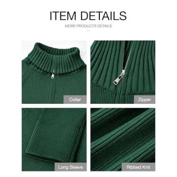BTFBM Women’s Casual Long Sleeve Half Zip Pullover Sweaters Solid V Neck Collar Ribbed Knitted Loose Slouchy Jumper Tops(Solid Green, X-Large)