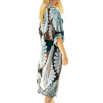 CUPSHE Black Sunflower Crochet Cover Up Stylish Beachwear