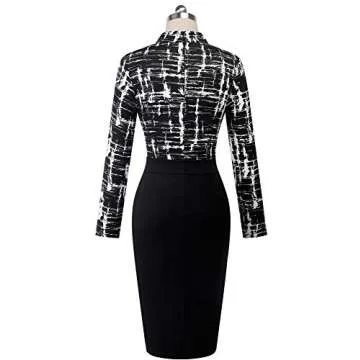 HOMEYEE Women's Short Sleeve Dress for Business and Church