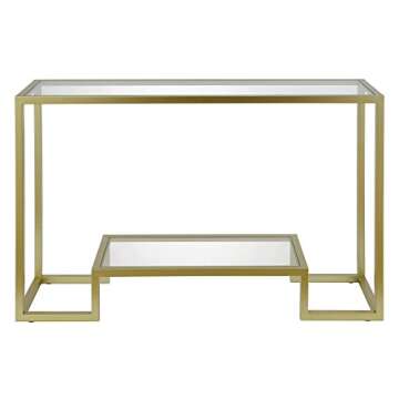 Henn&Hart 47.75" Wide Rectangular Console Table in Brass, Entryway Table, Accent Table for Living Room, Hallway