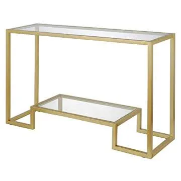Henn&Hart 47.75" Wide Rectangular Console Table in Brass, Entryway Table, Accent Table for Living Room, Hallway