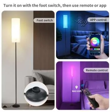 Frideko Modern Floor Lamps with RGB Lighting and Remote