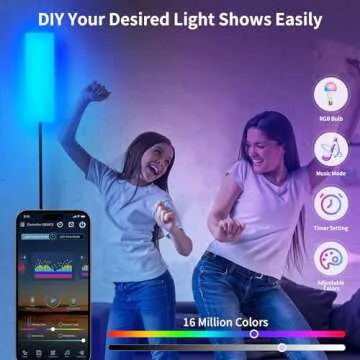 Frideko Modern Floor Lamps with RGB Lighting and Remote