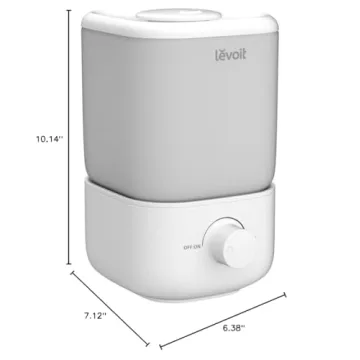 LEVOIT Top Fill Humidifiers for Bedroom, 2.5L Tank for Large Room, Easy to Fill & Clean, 28dB Quiet Cool Mist Air Humidifier for Home Baby Nursery & Plants, Auto Shut-off and BPA-Free for Safety, 25H