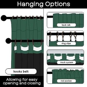 PANELSBURG Green Winter Insulating Drapes for Living Room Bedroom Christmas Farmhouse Blackout Curtains 96 Inches Long Moody Curtains Noise Reducing Curtains 96 Inch