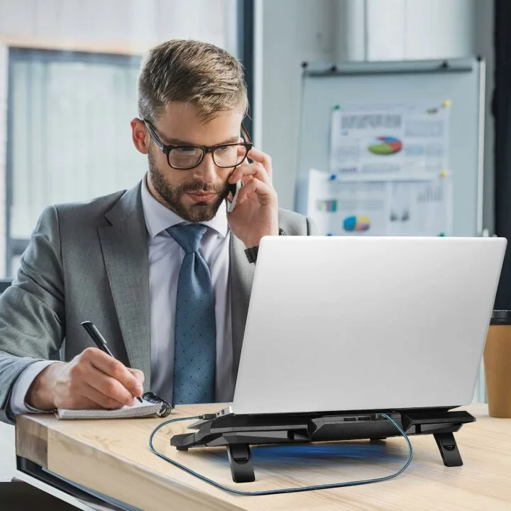 Portable Laptop Cooler with 6 Quiet Fans for Gaming