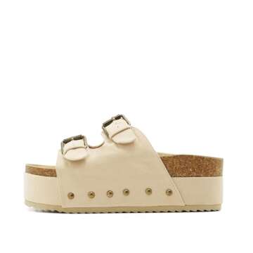 ATBELL Women's Cork Footbed Flatform Sandals Comfort Platform Slides Sandal with Dual Buckled Straps...