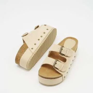 ATBELL Women’s Comfortable Cork Footbed Flatform Sandals