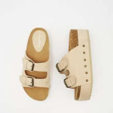 ATBELL Women’s Comfortable Cork Footbed Flatform Sandals