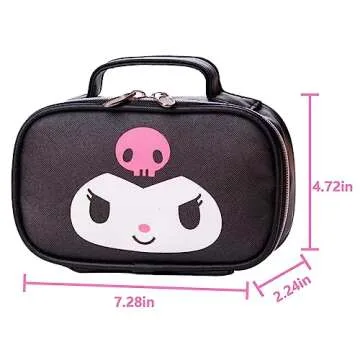 NGCJZF Kawaii Anime Makeup Bag, Cute Cartoon Cosmetics Bag, Mini Travel Toiletry Bag, Waterproof Reu...