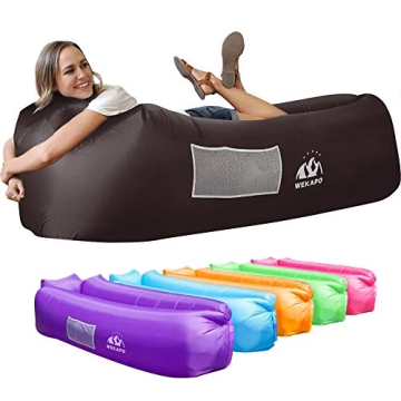 WEKAPO Inflatable Couch Air Lounger Chair - Camping & Beach Accessories, Portable Blow up Sofa for H...