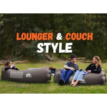 WEKAPO Inflatable Couch Air Lounger Chair - Camping & Beach Accessories, Portable Blow up Sofa for Hiking, Lawn, Indoor/Outdoor Movies & Music Festivals. Lightweight and Easy to Set Up Air Hammock